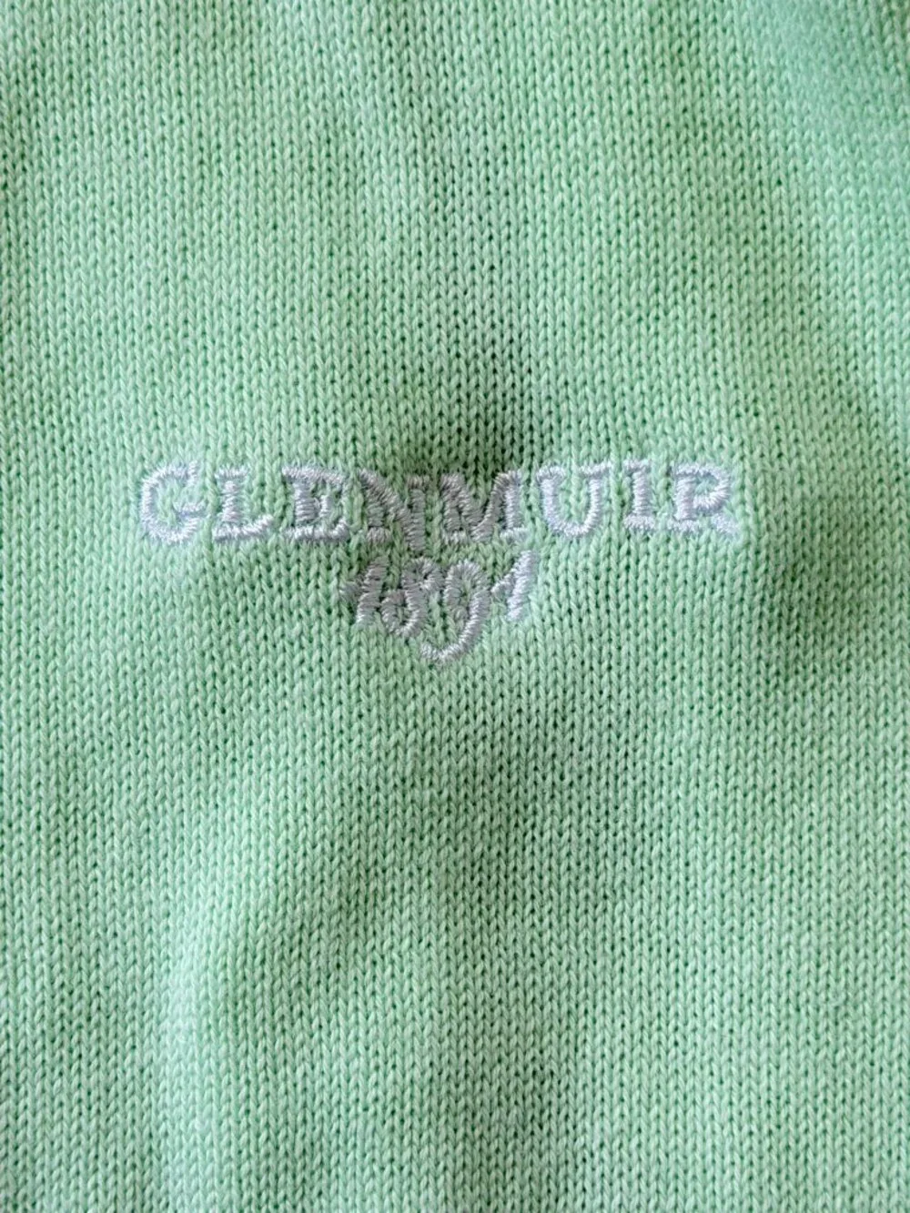Glenmuir 1891 Cotton Golf Argyle 1/4 Zip Long Sleeve Sweater Ladies Mint Green L